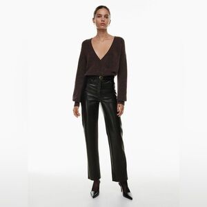 Aritzia Melina Black Vegan Leather Pants